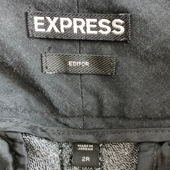 Express Editor Gray and Black Slacks Pants Size 2R - Picture 2 of 8